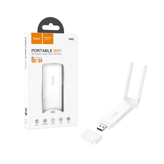 Router Wi-Fi Portátil Hoco HI40 4G 150MBPS para Europa, Ásia e África Branco